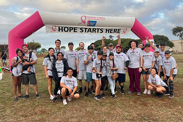 image of Raynor crewmembers at cancer walk